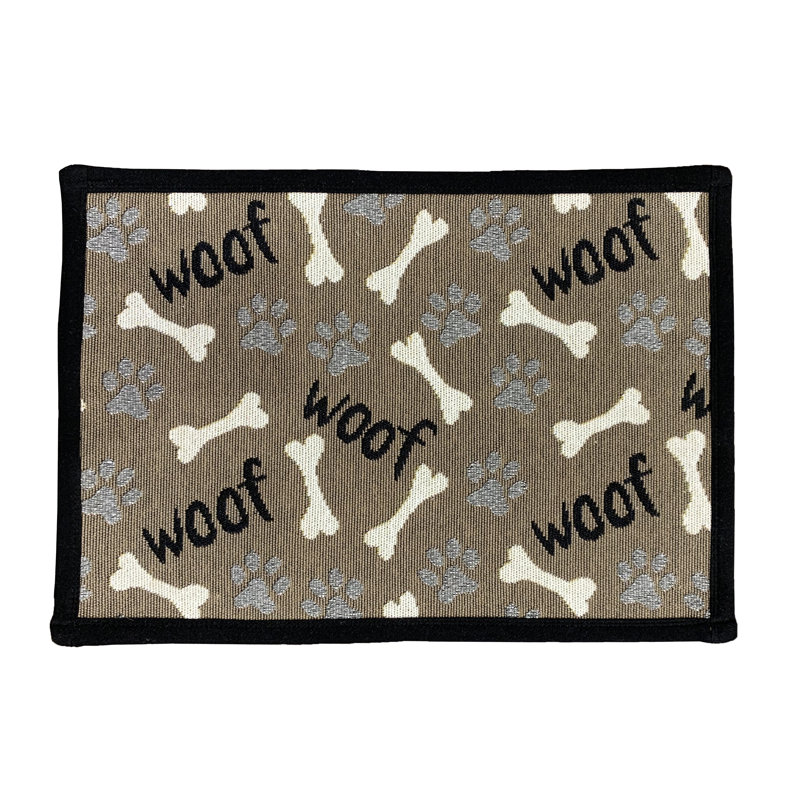 Park B Smith Ltd Hush Puppies Woof Bone All Over Pet Mat In Charcoal